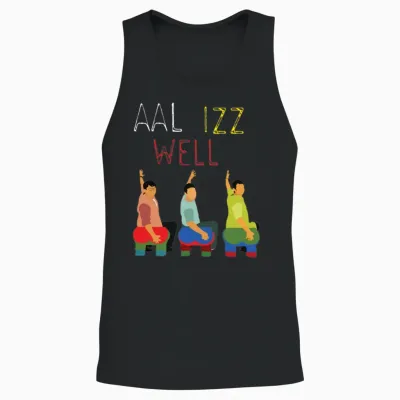 Aal Izz Well Three Idiots Hindi Unisex Tank Top - Black