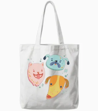 Group of Dogs Tote Bags - White