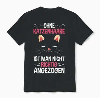 Ohne Katzenhaare Nicht Richtig Angezogen Katzenliebhaber Unisex T-Shirt - Black