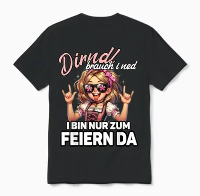 Dirndl Brauch I Ned Oktoberfest Trachtenshirt Damen Trachten Unisex T-Shirt - Black