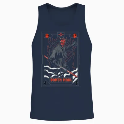 Star Wars the Phantom Menace Darth Maul Tarot Card Unisex Tank Top - Navy