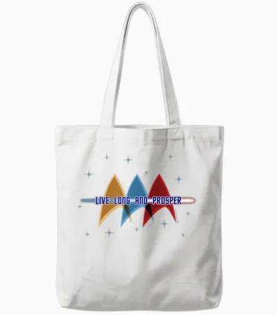Star Trek: the Original Series Live Long and Prosper Deltas Tote Bags - White