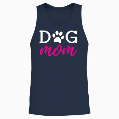 Dog Mom Unisex Tank Top - Navy