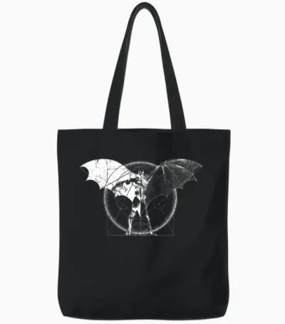 Batman Dark White Wings Tote Bags - Black