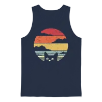 Retro Cat — Lovers Unisex Tank Top - Navy – 1