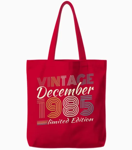 Vintage December 1985 40th Birthday Gift Man Woman Tote Bags - Red