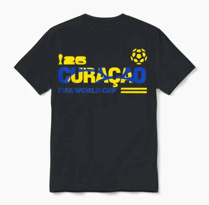 Fifa World Cup26 Qualifier Curacao Unisex T-Shirt in Black