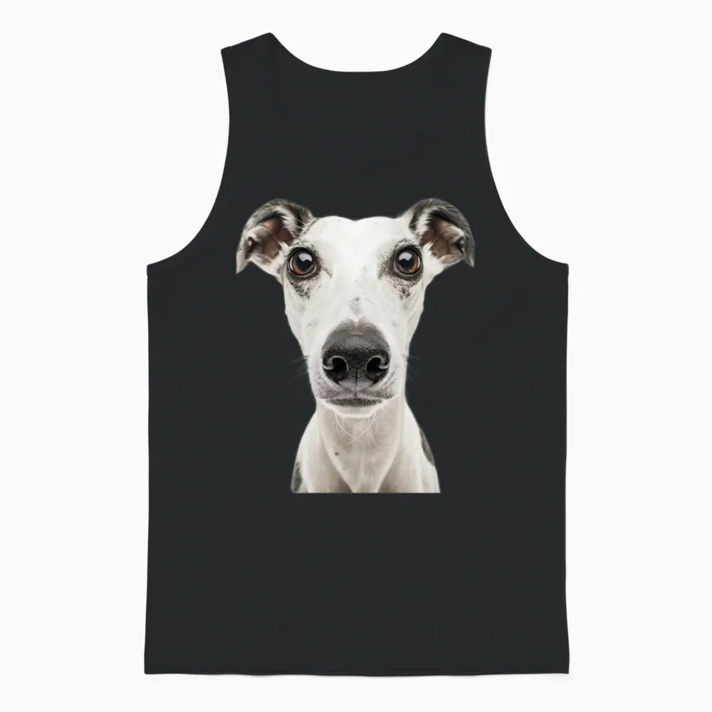 Whippet Unisex Tank Top in Black