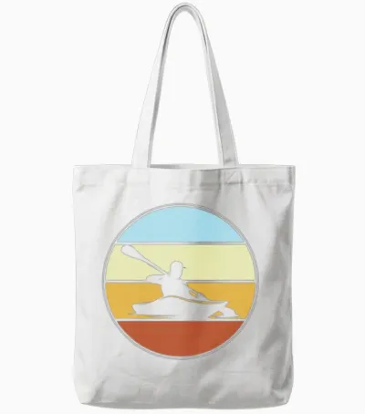 Kayak Retro Tote Bags - White