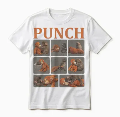 Cute Monkey Punch Unisex T-Shirt - White