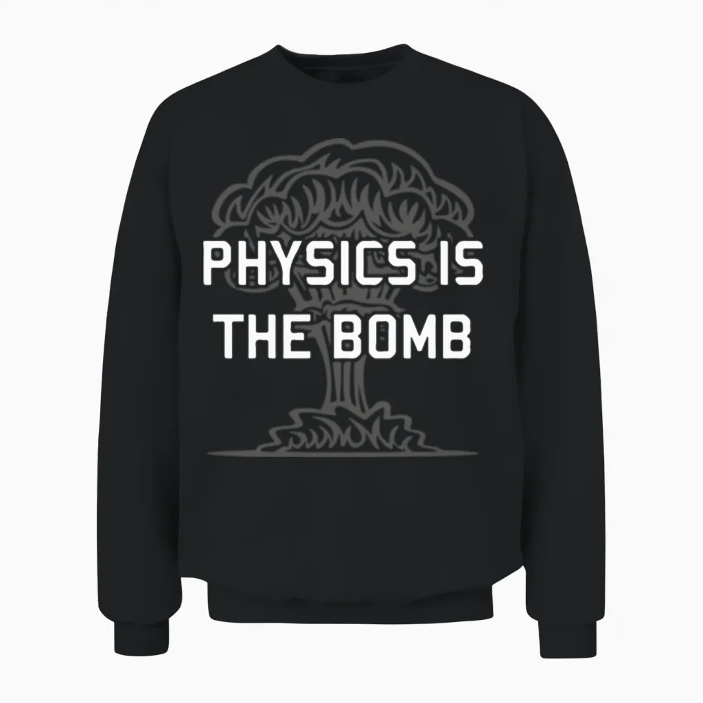 Physics Is the Nuclear Bomb Unisex Sweatshirt in Black