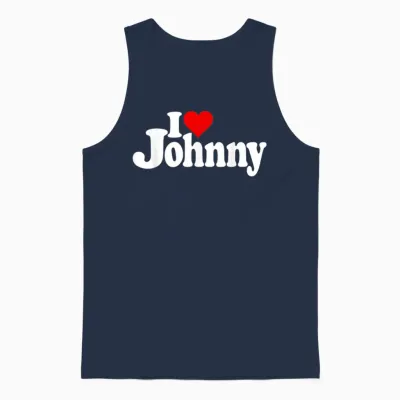 "i Love Heart Johnny Johnn" Name Auf Einem Unisex Tank Top - Navy
