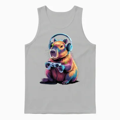Lustiges Capybara Gamers Tierspiel Für Jungen Und Mädchen Unisex Tank Top - Ash