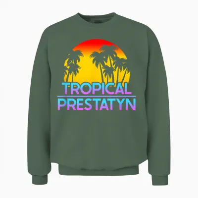 Prestatyn Uk Funny British Weather Unisex Sweatshirt - Military Green