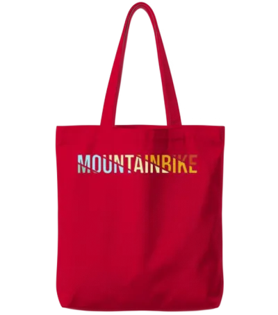 Mountainbike Retro Tote Bags - Red