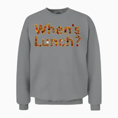When's Lunch? Funny Food Lover Unisex Sweatshirt - Sport Grey