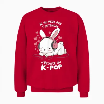 K-Pop T-Shirt | T-Shirts for Girls & Women Gifts K-Pop T-Shirt, Black, S Unisex Sweatshirt - Red