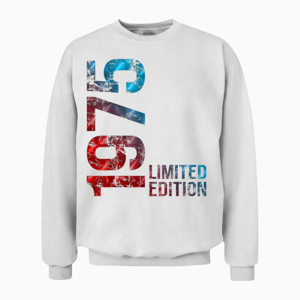 51. Geburtstag Mann Frau 51 Jahre 1975 Unisex Sweatshirt in White