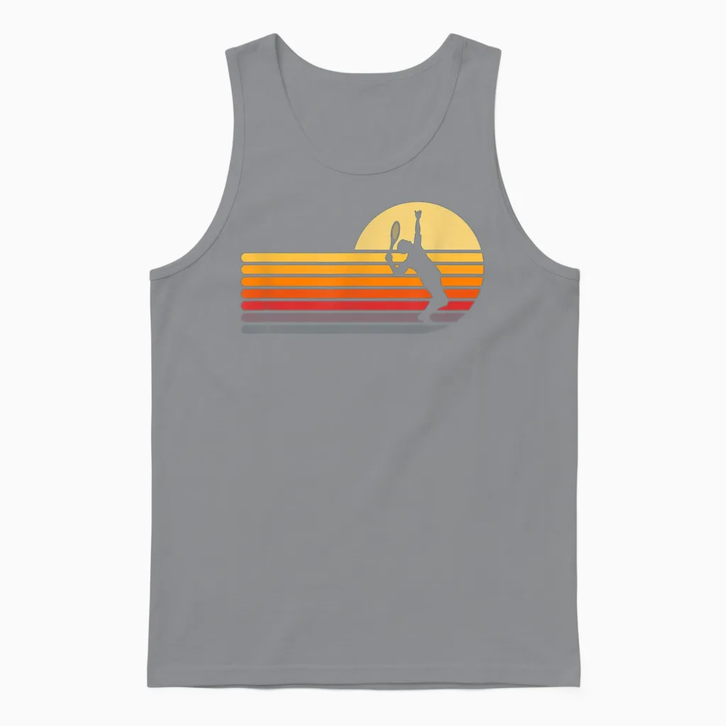 Retro Tennis Unisex Tank Top in Sport Grey