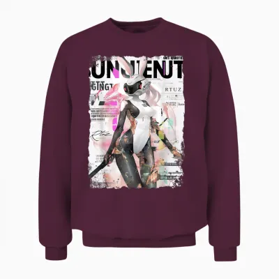 Magazin Cover Vintage Girl Bunny Collage Sexy Model Pin-Up Unisex Sweatshirt - Maroon