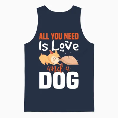 All You Need Is Love and a Dog Unisex Tank Top - Navy