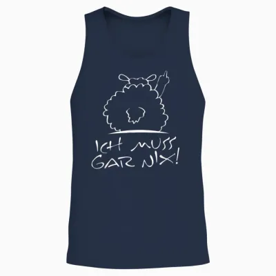 Faules Schaf - Statement Spruch - Ich Muss Gar Nix - Schafe Unisex Tank Top - Navy