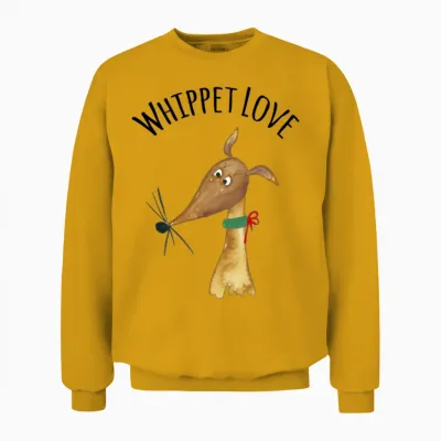Whippet Love - Fawn Whippet Unisex Sweatshirt - Gold