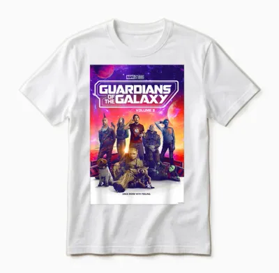 Marvel Guardians of the Galaxy Volume 3 Movie Poster T-Shirt, Black Unisex T-Shirt - White