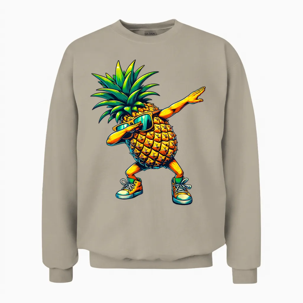 Tamponner L’ananas | Ananas Drôle Avec Motif De Fruits Unisex Sweatshirt in Sand