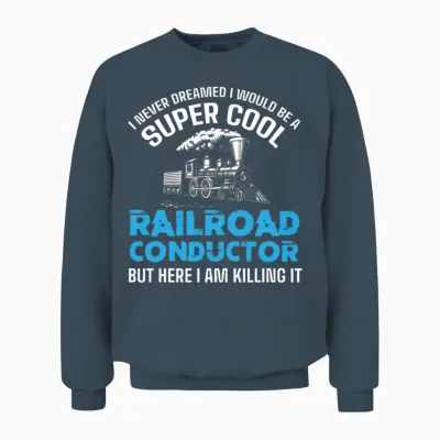 Railroad Conductor, Railroad Railfan Unisex Sweatshirt - Dark Heather