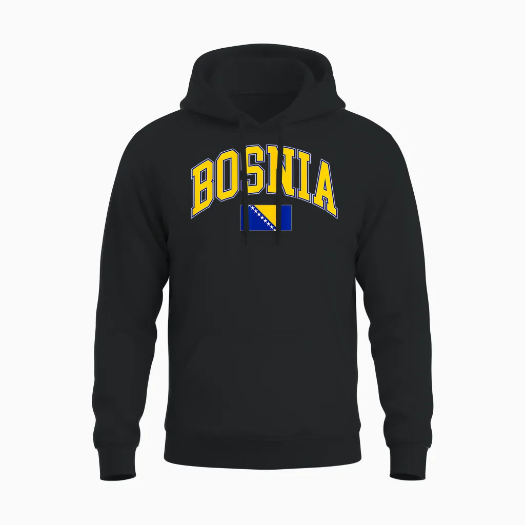 Proud Bosnia Herzegovina Cheer Country Favorite Spirit Game Unisex Hoodie in Black
