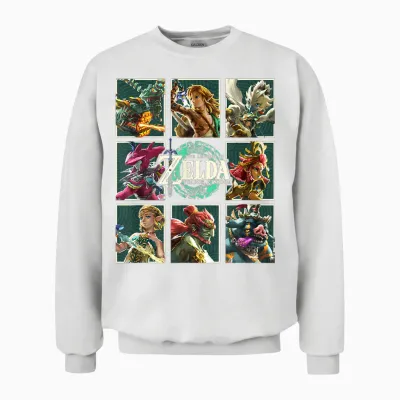 The Legend of Zelda Tears of the Kingdom Character Box Up Unisex Sweatshirt - White