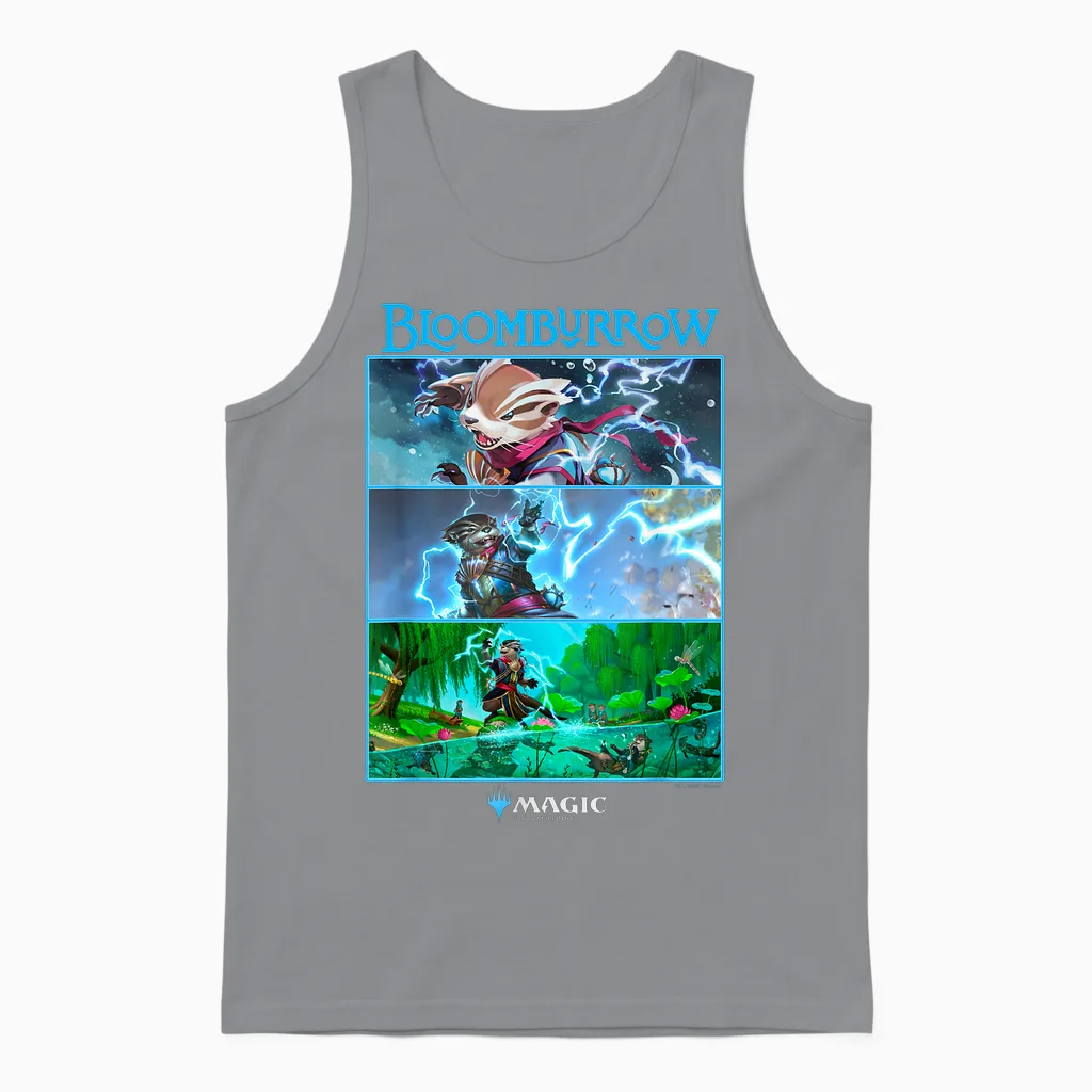 Magic: the Gathering Bloomburrow Panels T-Shirt, Black, S Unisex Tank Top in Sport Grey