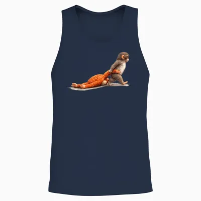 Cute Monkey Punch Unisex Tank Top - Navy