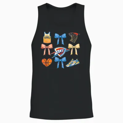 Nba Oklahoma City Thunder Bow Grid Unisex Tank Top - Black