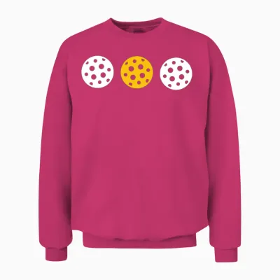 Pickle Ball Gift - 3 Ball Pickleball Unisex Sweatshirt - Heliconia
