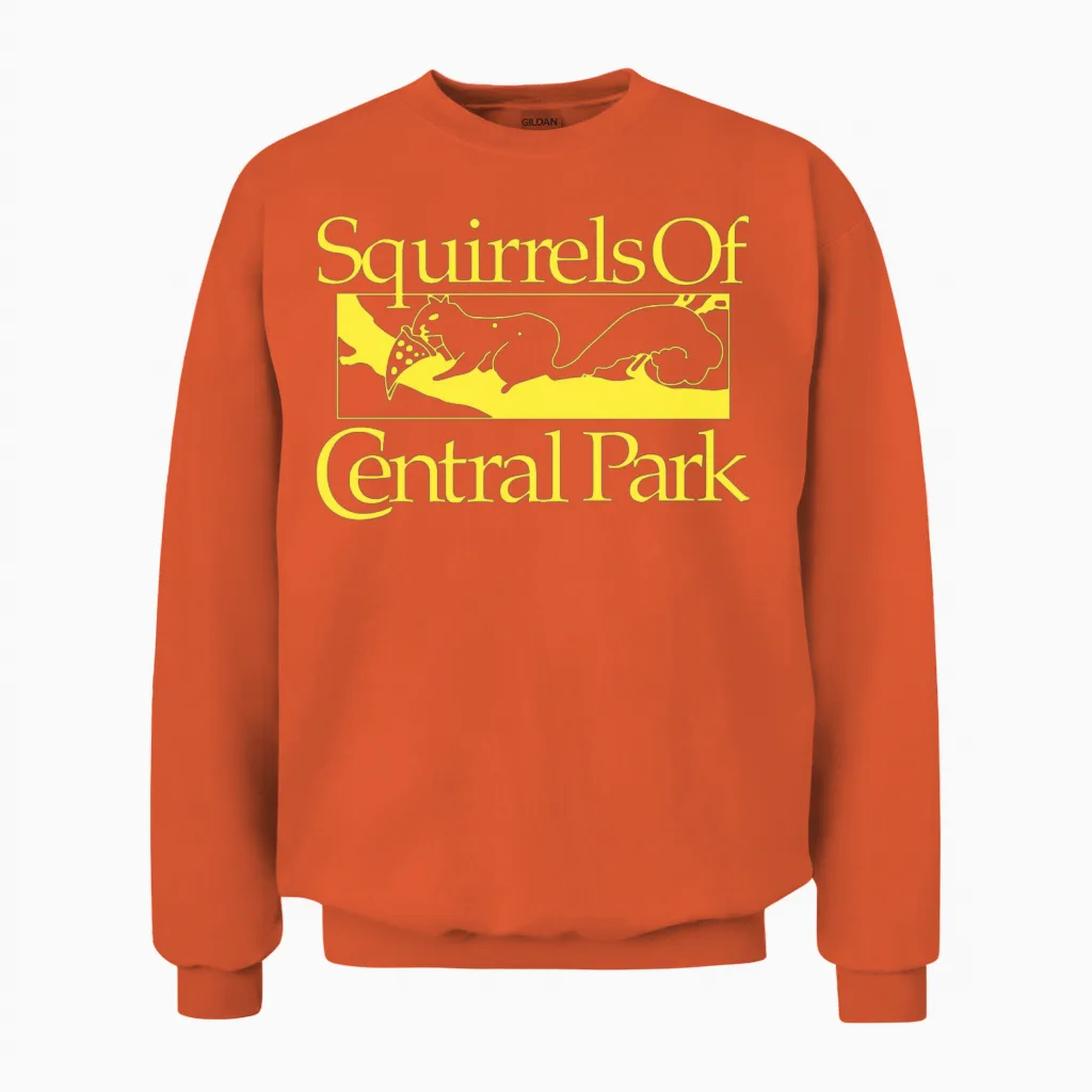 Squirrels of Central Park Unisex Sweatshirt in Orange