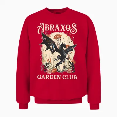 Abraxos Flower Garden Club Flower Shirt, Fantasy Book Lover Unisex Sweatshirt - Red