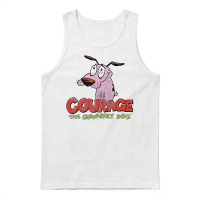 Courage the Cowardly Dog Unisex Tank Top - White