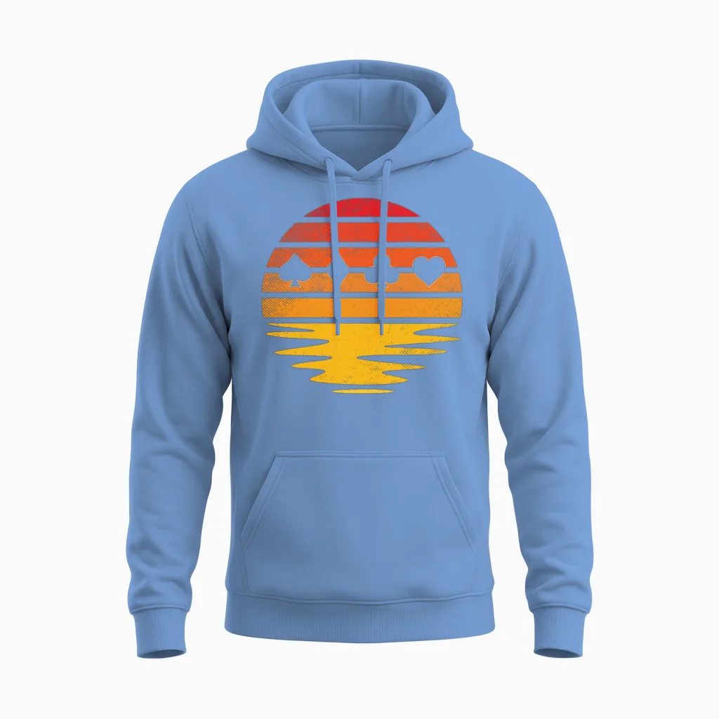Poker Retro Unisex Hoodie in Carolina Blue