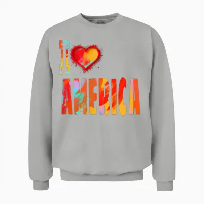 I Love America Unisex Sweatshirt - Ash