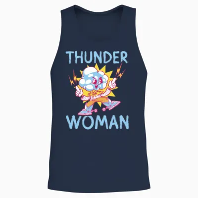 Thunder Woman Thunderstorm Design Unisex Tank Top - Navy