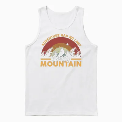 Adventure Has No Limit Hiking Mountains Unisex Tank Top - White