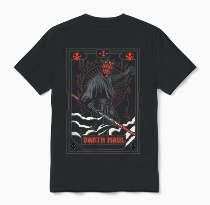 Star Wars the Phantom Menace Darth Maul Tarot Card Unisex T-Shirt in Black