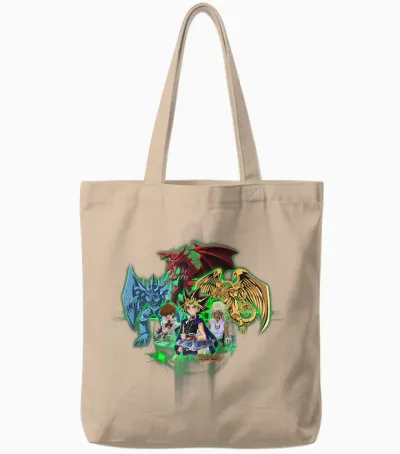 Yu-Gi-Oh! Goods Logo Graphic Gaming Apparel Fan Merchandise Papl605 Tote Bags - Natural