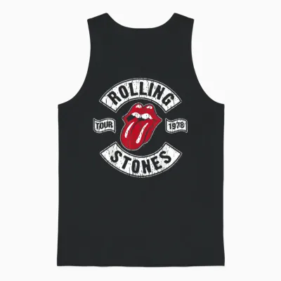 Official the Rolling Stones Us 78 Tour Black for Fans Unisex Tank Top - Black