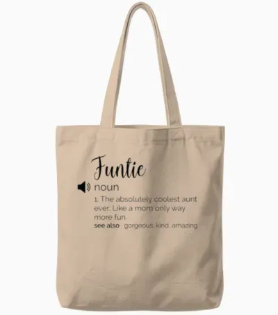 Funny Funtie Definition Tote Bags - Natural