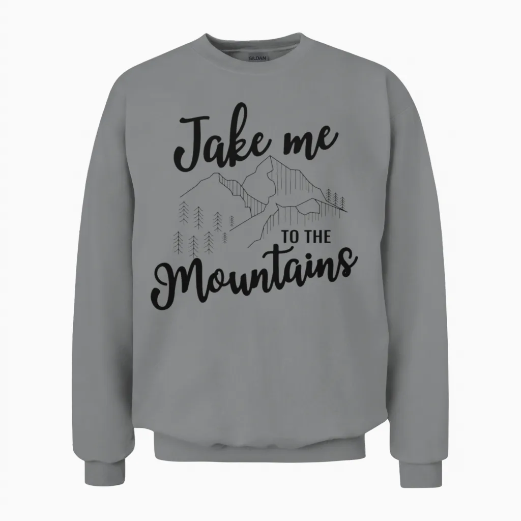 Take Me to the Mountains - Hiking Unisex Sweatshirt in Sport Grey
