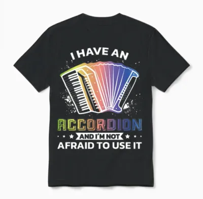Piehharmonika Musician Folk Music Musik Accordion Unisex T-Shirt - Black