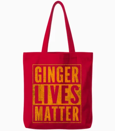 Funny Ginger Lives Matter Old School Graphic Redhead Tote Bags - Red